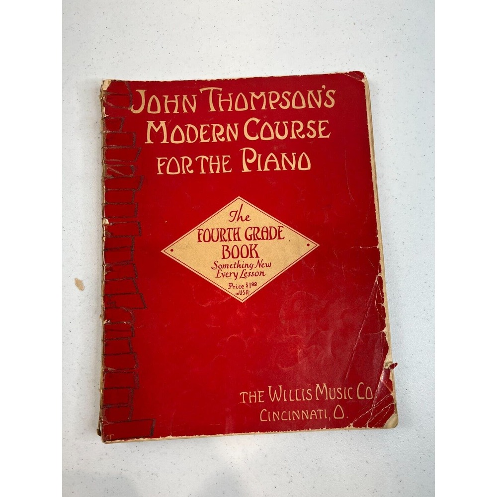 John Thompson's Modern Course Piano Fourth Grade Book Sheet‎ Music Collectable